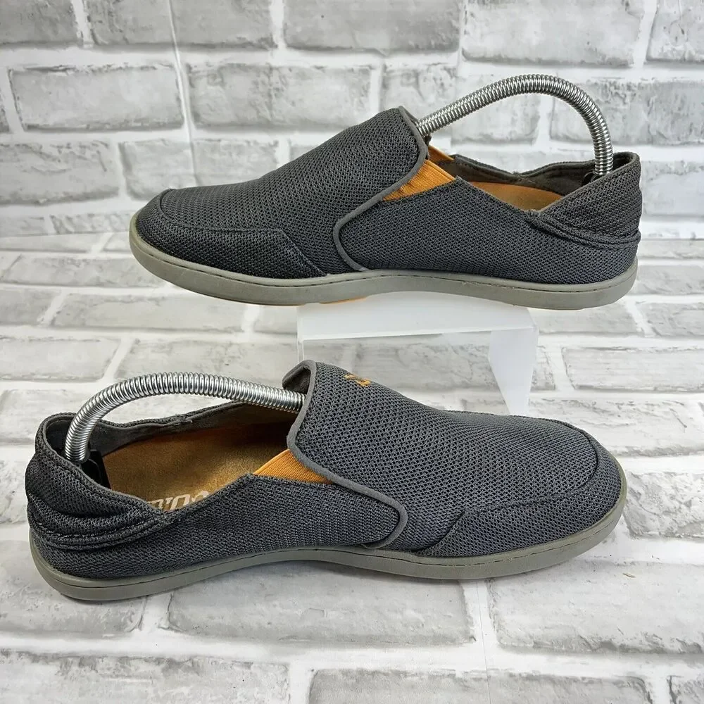 Olukai Nohea Men's Size 9 Gray Mesh Casual Slip On Loafers Sneakers Shoes